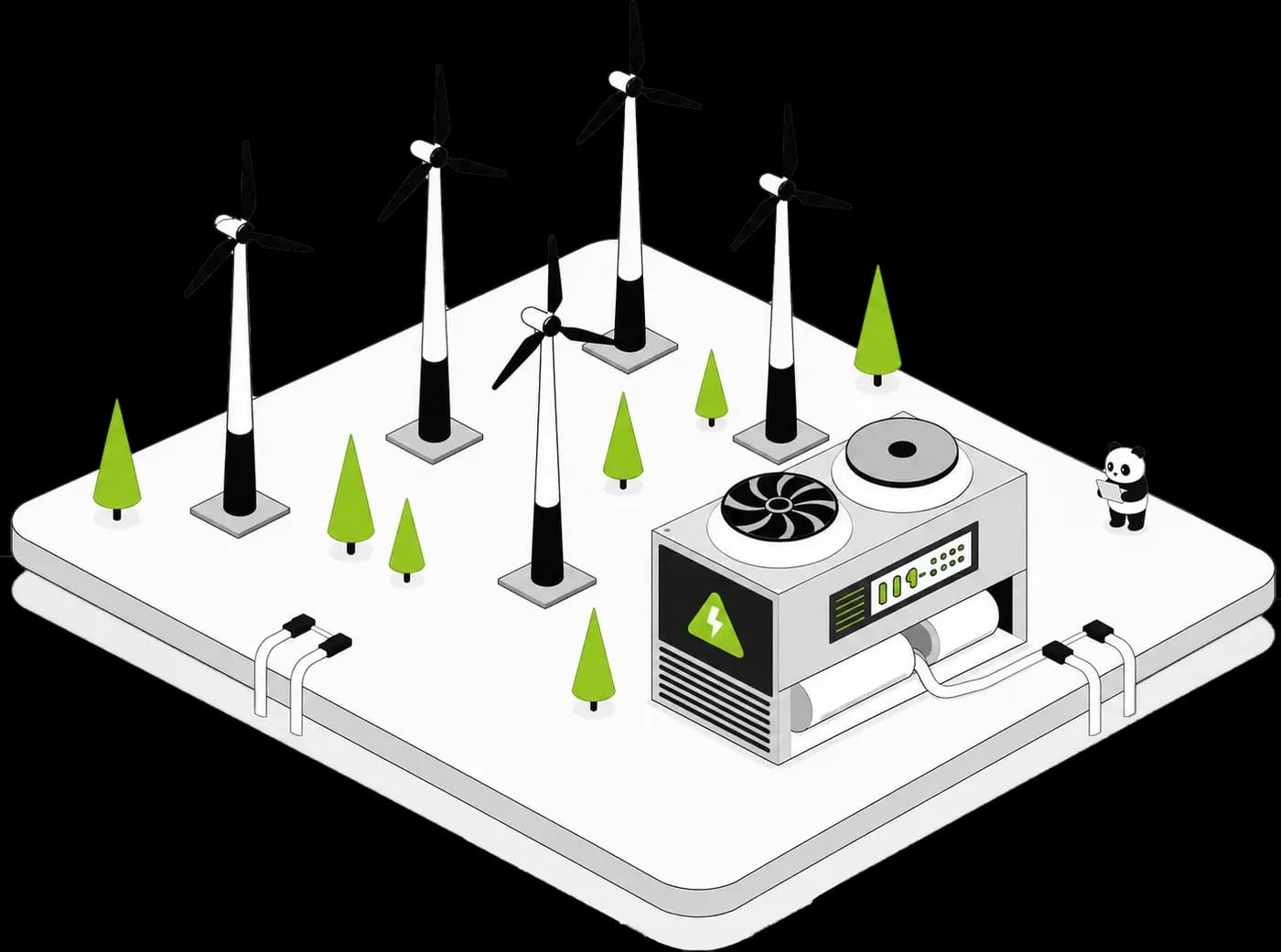 Wind turbines feeding power into the Texas grid